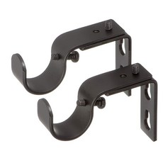 Ivilon 커튼 봉용 짧은 프로젝션 브래킷 - 2.2cm 또는 2.5cm 봉용. 2개 세트 앤티크 블랙 140506, Ivilon 커튼 봉용 짧은 프로젝션 브래킷 - 2.2