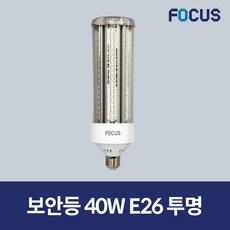 포커스 LED 보안등 파워램프 40W E26 투명, 1개, 주광색