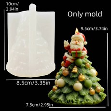 크리스마스 트리에 누워있는 산타클로스 양초 실리콘 몰드 선물 상자 트리 등반 레진 205780, NO JT0101 mold