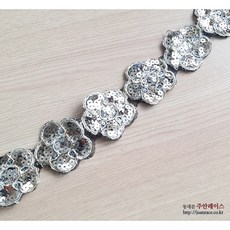 골드 꽃잎 스팽클레이스 꽃잎모티브레이스 의류부자재 DIY악세사리 옷리폼, 2개