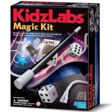4M: KidzLabs: 매직 키트 - Learn & Perform 12 Magic Tricks Slight of Hand Set 단계별 지침 소책자 지팡이 및 액세서리