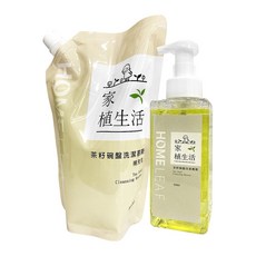 家植生活 HOMELEAF 茶籽碗盤洗潔慕斯 慕斯瓶600ml+補充包1000ml 碗盤清潔組, 1個, 【一組】慕斯+補充包