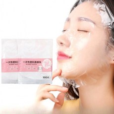 방수 페이스 마스크팩 비닐 100매 수분증발차단 밀착보습 관리용 얼굴팩 커버, 단품