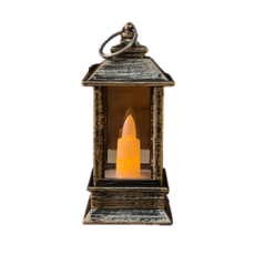 JODDA 무드등 빈티지 미니 무드등 led 전자 캔들 파티 장식 데스크 액세서리, 사각풍등/구릿빛