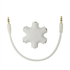 3.5mm 이어폰 오디오 분배기 1 남성 2 3 4 5 케이블 웨이 포트 Aux 음악 사운드 출력 스테레오 헤드셋 확장, 02 2pcs, 04 White