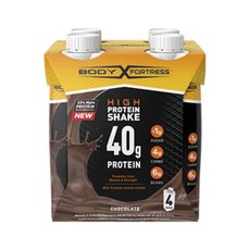 BODY FORTRESS 高蛋白奶昔巧克力無麩質, 4件, 325毫升