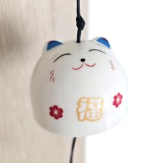 청보리샵 행운의 복고양이 도자기 세라믹 풍경 윈드차임, 상세페이지 참조