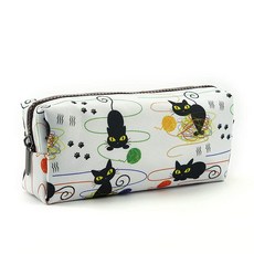 LParkin 귀여운 고양이 필통 가방 뜨개질 노션 파우치 애호가를 위한 선물 메이크업 화장품 지퍼 잠금 휴대용 문구 정리함 카와이 박스 가젯 다목적 여행용, LParkin 귀여운 고양이 필통 가방 뜨개질 노션 파