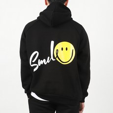 Auraq 中性款圖案印花刷絨連帽長袖衛衣 I22