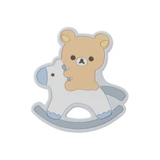 日本Rilakkuma拉拉熊矽膠固齒器 固齒玩具 咬咬 磨牙 生日 彌月, 藍色拉拉熊, 1個, 顧齒器