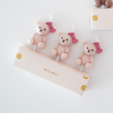 생일초 귀여운 곰돌이초 리본곰 모자곰, 1개, 9g, 여자곰돌이무향