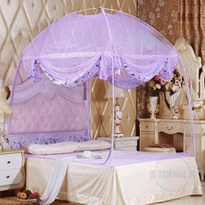 돔형 사각 모기장 135x200cm 퍼플 튼튼한모기장 돔모기장