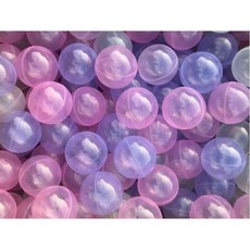 球的世界工廠 台灣製 加厚7公分遊戲彩球 透明粉紫色混色50球賣場 球屋球池球 海洋球/波波球 親子餐廳, 1個, 透明粉紫混色50球, 透明粉紫混色