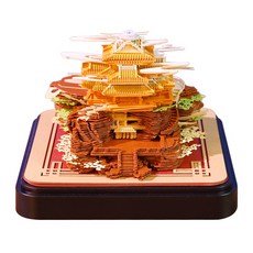 SUUNI 2026년 3D 탁상 달력 3D 입체 메모지 3D 탁상 캘린더 메모지 북마크 인테리어 소품 새해 선물, 1개, 하늘 사원