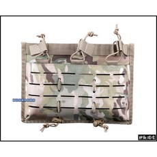 野戰搖滾 高品質多用途三聯彈匣袋 多地形迷彩CP迷彩M4 AK 快拔彈匣包彈夾袋雷射切割, 黑色, 1個