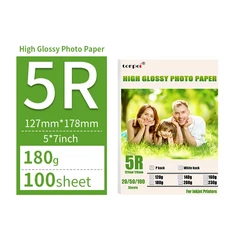다중 사양 고광택 인화지 3R 4R 5R A4 사진 인쇄 용지 잉크젯 프린터 180G 단면, 04 3R 180g 100sheet
