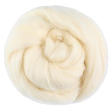 100g(3.5온스) 울 로빙 섬유 로빙 탑 펠팅 용품 청키 실 니들 펠팅용 스피닝 습식 DIY 핸드 (라이트 블루), 살구 흰색, 1개