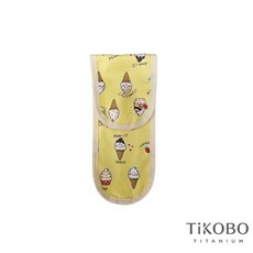TiKOBO 鈦工坊 純鈦餐具 收納袋 手工 防水 環保 露營, 1個, 可愛冰淇淋