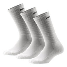 BN3TH 남성용 클래식 크루 양말 나일론 텐셀 라이오셀 및 면 지속 가능한 일상 양말 립 커프 양말 (3팩) 화이트. 라지