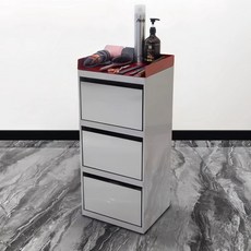 데비스 스테인리스 츄레이 미용실 다기능 접이식 보관 서랍 가위정리대 웨건, 스테인리스스틸 레드탑 35x35x80