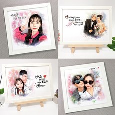 팝아트 초상화 캔버스 부모님 기념일 여친 생일선물 캐리커쳐, 1명