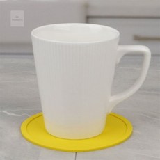 실리콘 컵받침 카페티코스터 실리콘컵받침원형 실리콘컵받침+그릿커머스Shop, 옐로우