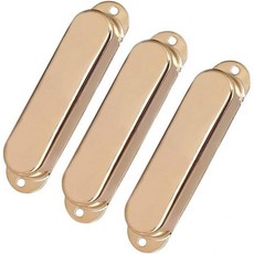 JD.Moon펜더 스트랫 스퀴어 전기 기타 부품용 3pcs 폐쇄형 황동 싱글 코일 픽업 커버블랙, 골드