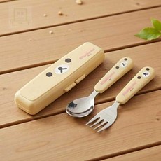 스토어-소유 어린이집준비물 코리락쿠마 큐티 페이스 스푼포크 휴대용세트