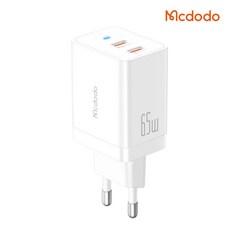 Mcdodo 麥多多 GaN5 Pro PD3.0 PPS 65W 超高速迷你2埠多功能充電器, 白色, 1個