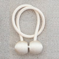 하루네 커텐 끈 마그네틱 자석 장식 걸이 커튼정리 집게 후사고리 (1+1) 46cm, 크림아이보리  (1+1), 1개