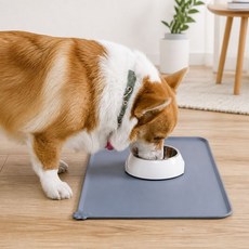 반려견 반려묘 실리콘 급식매트 강아지 고양이 식사 패드 강아지식기매트 식기매트, 그레이