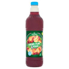 영국 모리슨 Morrisons Cherry Plum & Peach Squash 체리 플럼 & 피치 스쿼시, 8개, 1L