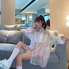 댄스복 아랑고고장구 셔츠 그라데이션 루즈핏 라인 체조 행사 빅사이즈 드럼 공연복 단체복 무대복 화려한