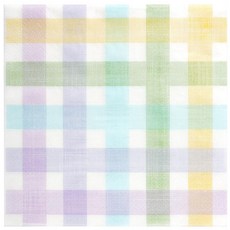파스텔 격자 무늬 종이 냅킨 100개 무지개 깅엄 일회용 파티 냅킨 봄 여름 부활절 다채로운 16.5cm(6.5인치) 오찬 냅킨 생일 베이비 샤워 유니콘 파티 용품, 파스텔 격자 무늬 종이 냅킨 100개, 무지개 깅엄 일