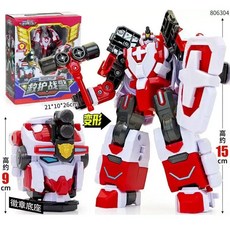 해양 경찰 변환 로봇 배지 모델 미니 포스 액션 피규어, 1개