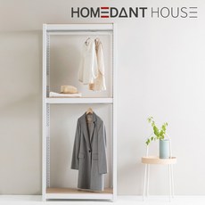 홈던트하우스 시스템행거 조립식 철제 드레스룸 선반 옷걸이 1100x400x1950(h) - 3단(행거2), 블랙