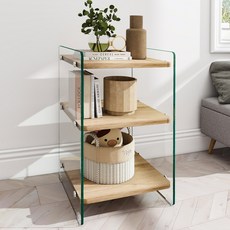 접이식 거실 소파 옆 테이블 협탁 3단 수납, 3개, 우드