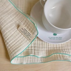 거즈행주 고리 키친크로스 주방핸드타올 국내제작, 1개, 8번 민트테두리