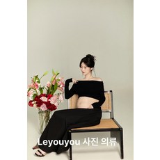 블랙 만삭 촬영 투피스 옷 의상 사진 임산부 주수 상의 프리사이즈 가디건 크롭 임부