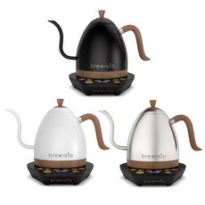 브뤼스타 전기 드립포트 핸드드립 커피 원두 포트 주전자 600ml 커피메이커, 실버그레이