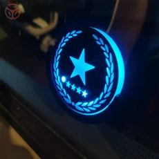 캐딜락 자동차 삼각형 창 주변 조명 LED 지능형 감광성 다중 모드 제어 호흡 장식, 02 Star 1pcs, 01 빠른  Mainland, 1