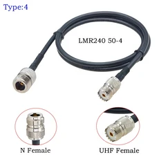 LMR240 UHF 수-수/암 커넥터 50-4 연장 동축 케이블 RF 라디오 안테나 서지 어레스터 응용, 16 8M, 02 N Female to UHF F