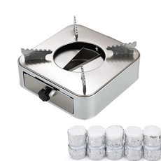 노뉴 미니화로 스토브 스틸워머 + 에탄올 고쳔연료 15G*10P 세트, 1개, 실버