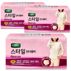 디펜드 스타일 언더웨어 여성 파워 팬티형 성인기저귀, 중형, 18매, 3개