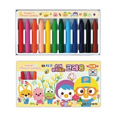 지구 뽀로로 손에 묻지 않는 크레용 12색 지구화학 색연필 크레파스 신학기 준비물 예비초등 유치원