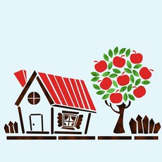 대문닷컴 벽화스텐실 도안(MF-3004) 행복한 우리집, 도안B, 1개