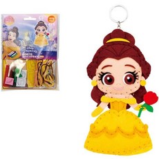 디즈니 프린세스 미녀와 야수 벨 캐릭터인형 키링 만들기 DIY키트 바느질키트 가방악세사리, 1개