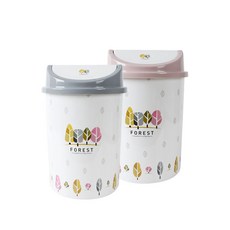포스아트 포레스트 원형 푸쉬휴지통 DD 미니휴지통, 1호(3L)