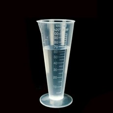 100ML 원추형 플라스틱 투명 눈금 실린더 실험실 주방 측정 도구 학교 재료 액세서리, 한개옵션0