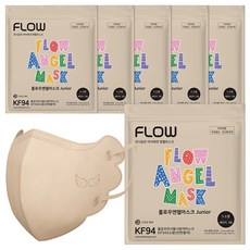 플로우 천사 엔젤 핏 KF94 새부리형 마스크 소형, 5개입, 6개, 보스베이지